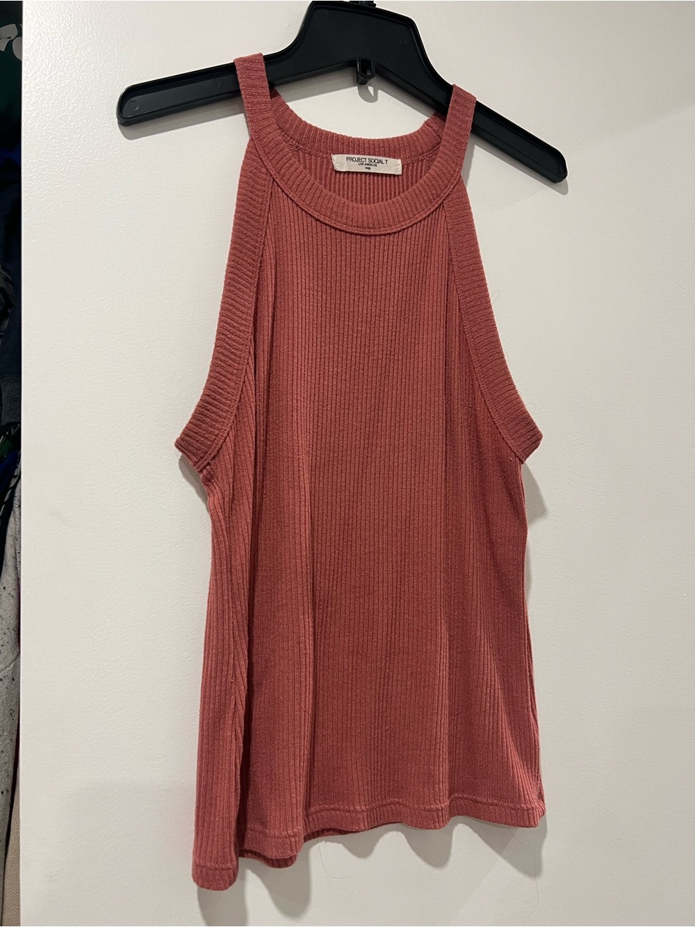 Project Social T Ribbed Halter Tank - Dusty Rose / Rosewood